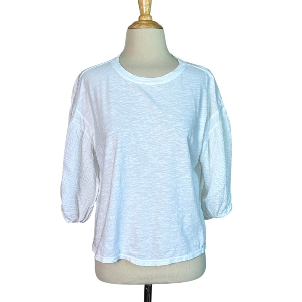 VELVET by‎ Graham Spencer for Anthropologie XS Bubble Balloon Sleeve Crop Top